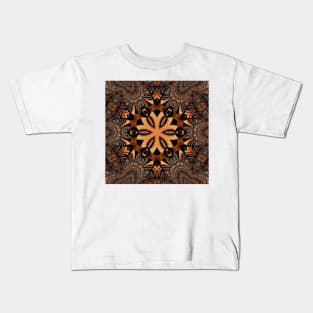 GOLDEN coloured Leather-bound BOOK KALEIDOSCOPE DESIGN and PATTERN Kids T-Shirt